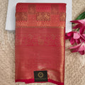 Semi Kanchipuram Brocade Silk Saree- Red