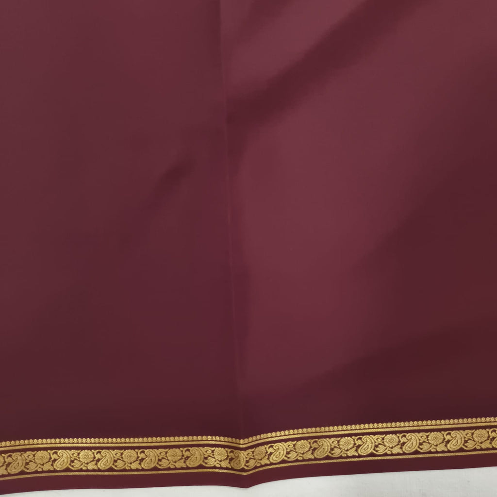 Pure Mysore Crepe Silk Saree – Deep Chocolate