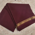 Pure Mysore Crepe Silk Saree – Deep Chocolate