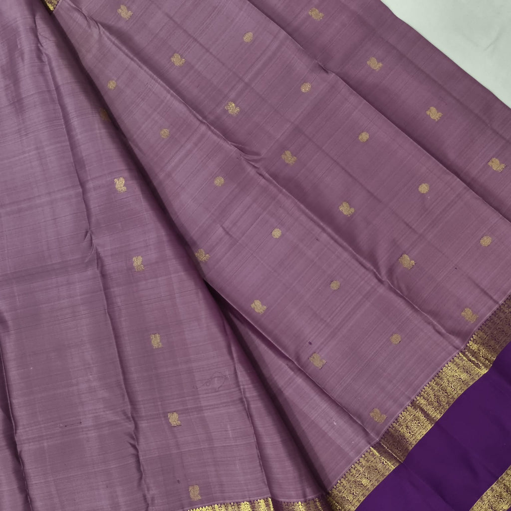 Pure Kanchipuram Silk Saree – Light Purple and Magenta with Bentex