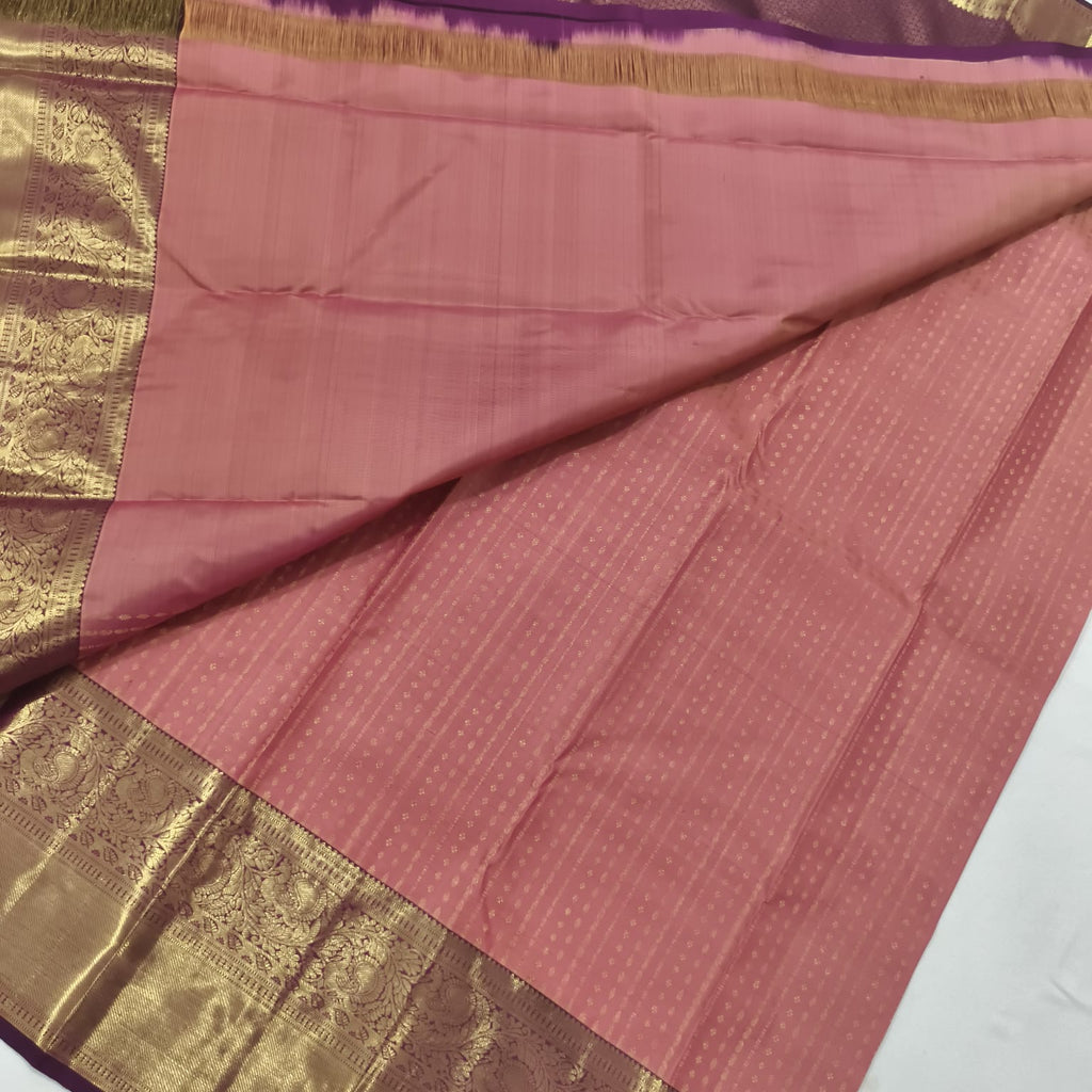 Pure Kanchipuram Silk Saree – Onion Pink and Wine