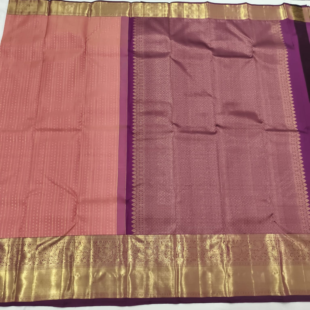 Pure Kanchipuram Silk Saree – Onion Pink and Wine