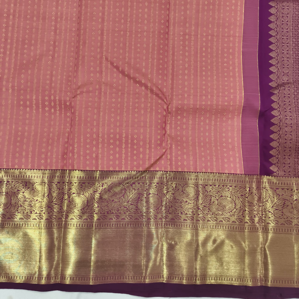 Pure Kanchipuram Silk Saree – Onion Pink and Wine