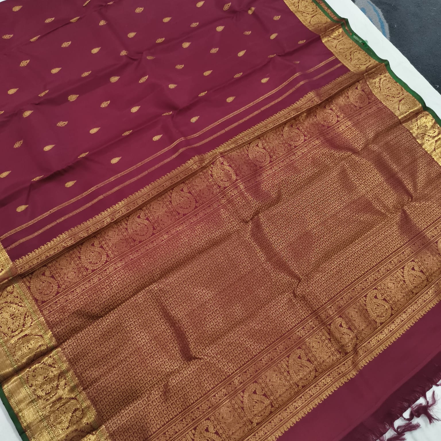 Pure Kanchipuram Silk Saree –Maroon Color