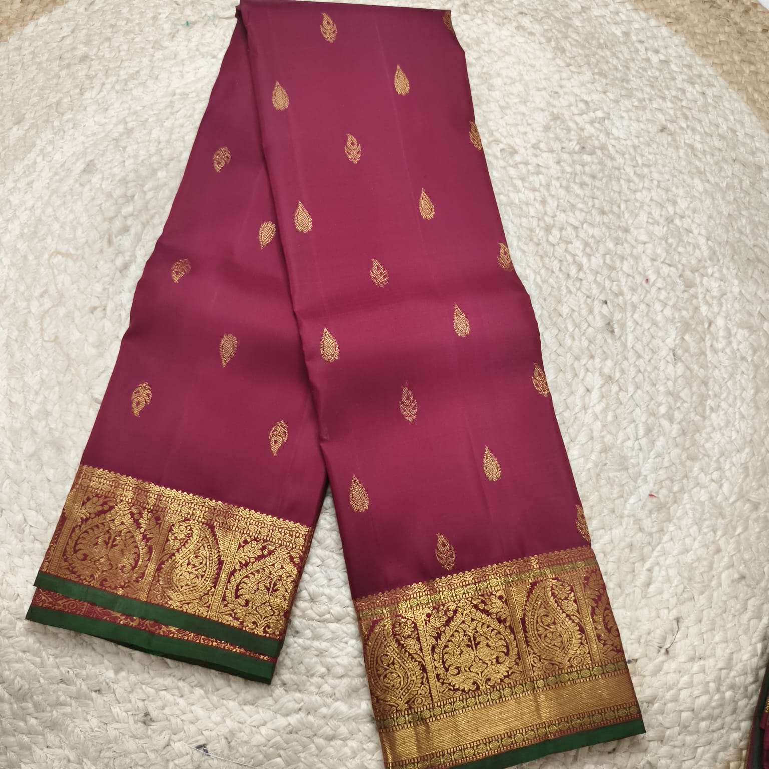 Pure Kanchipuram Silk Saree –Maroon Color