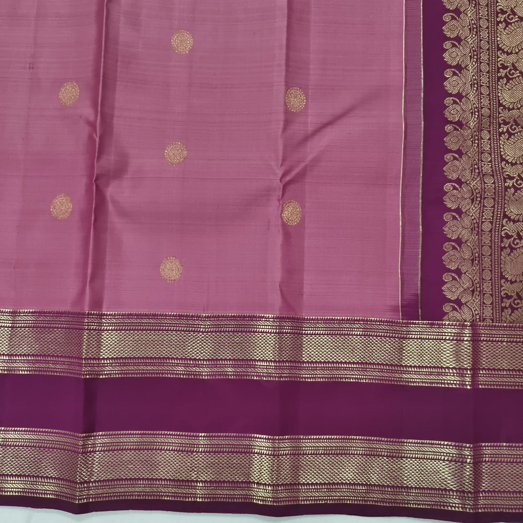 Pure Kanchipuram Silk Saree – Onion Pink and Deep Wine
