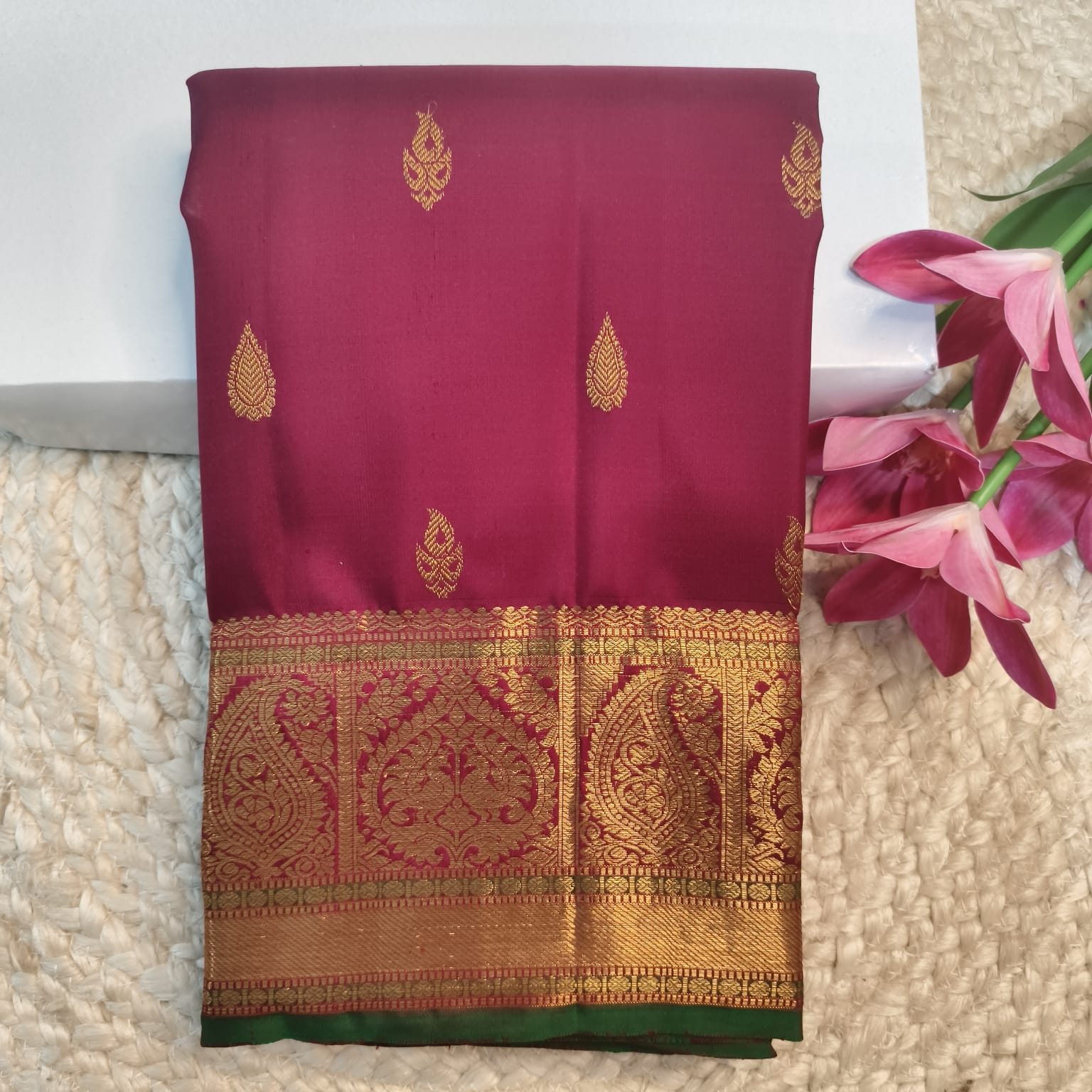 Pure Kanchipuram Silk Saree –Maroon Color