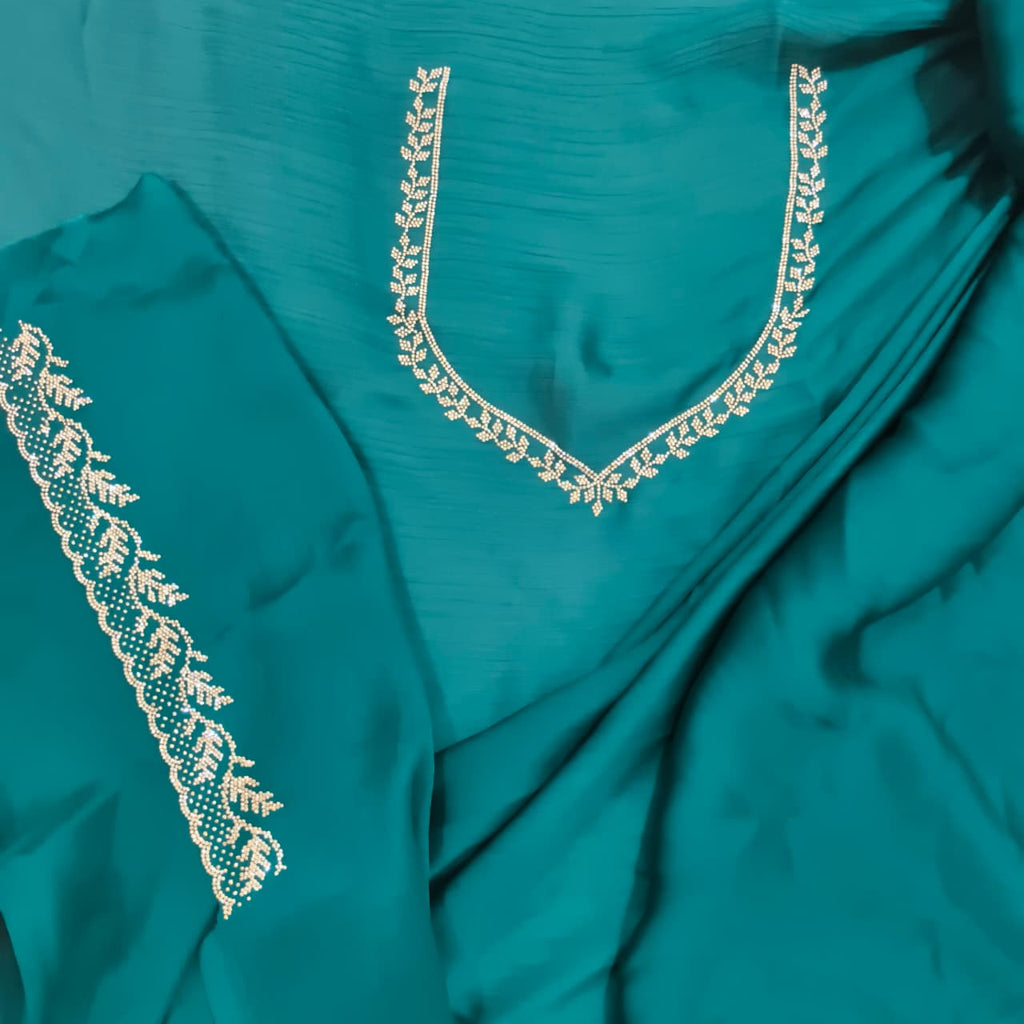 Party Wear Saree- Rama Green