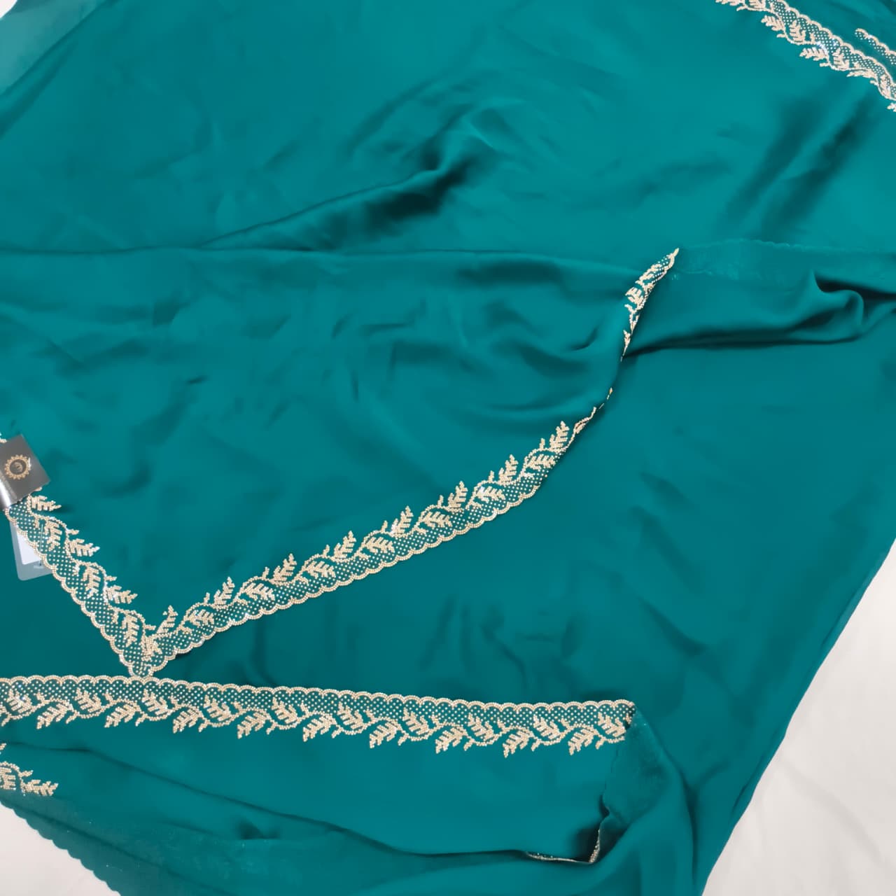 Party Wear Saree- Rama Green