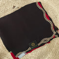 Party Wear Saree-Black and red contrast