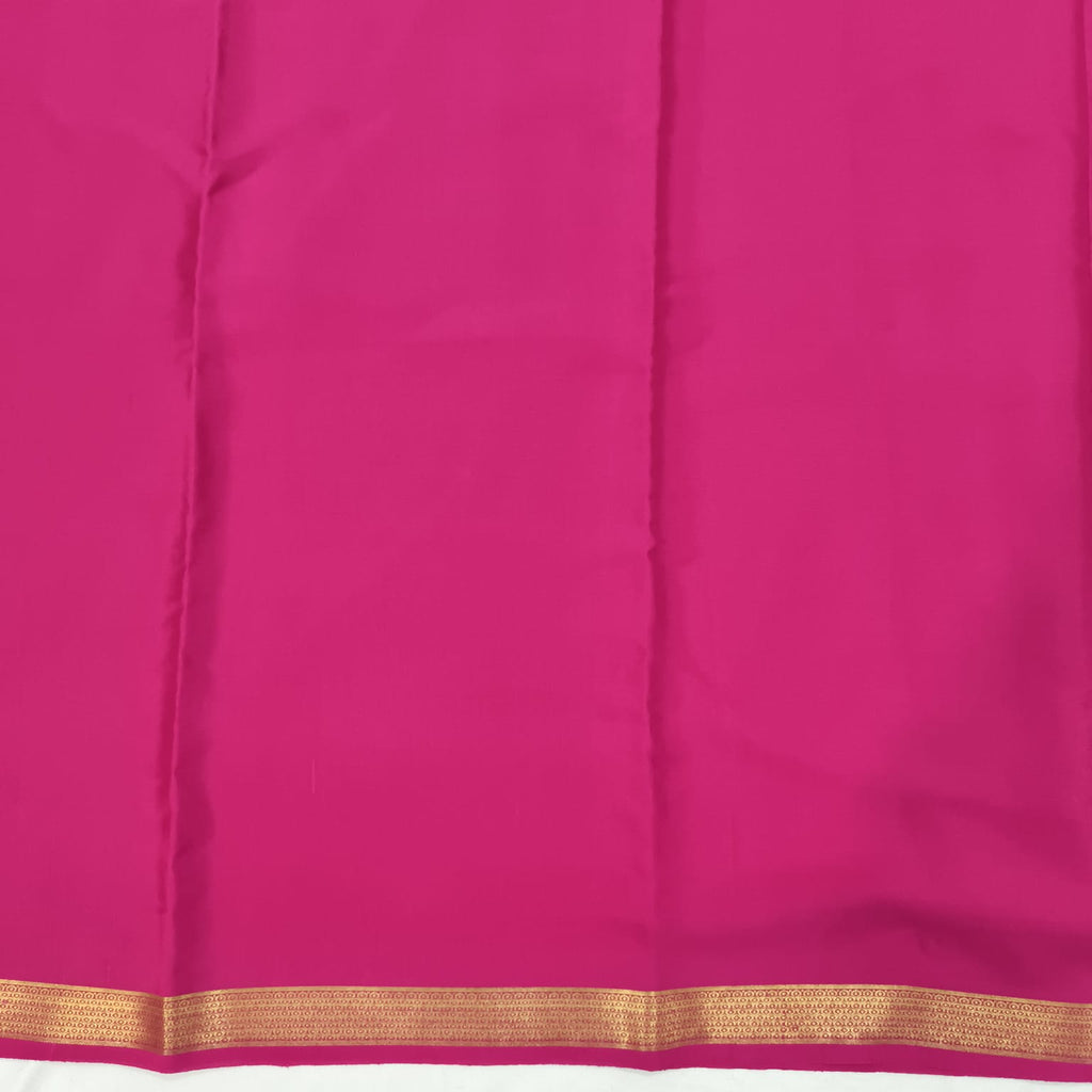 Pure Mysore Crepe Silk Saree – Rani Pink