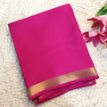 Pure Mysore Crepe Silk Saree – Rani Pink