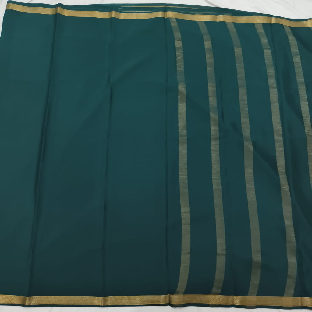 Pure Mysore Crepe Silk Saree – Rama Green