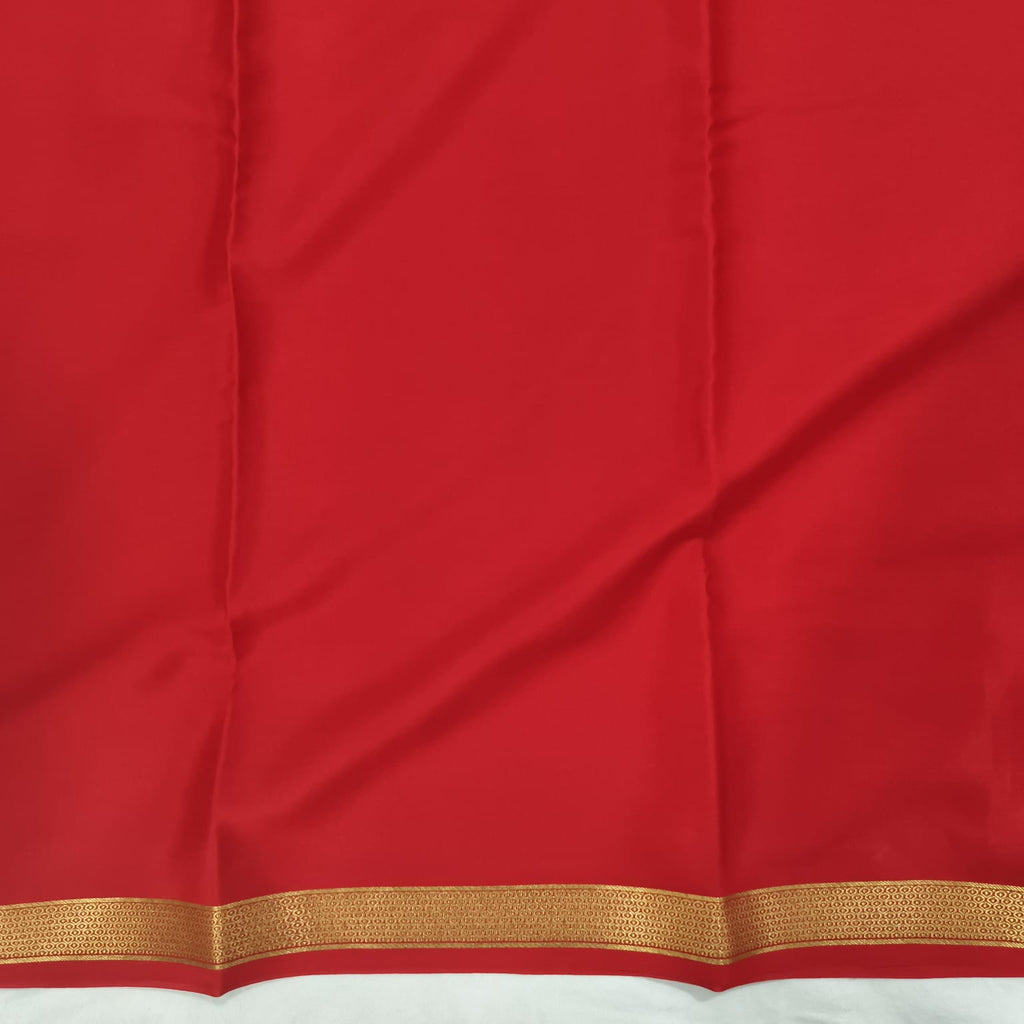 Pure Mysore Crepe Silk Saree – Red