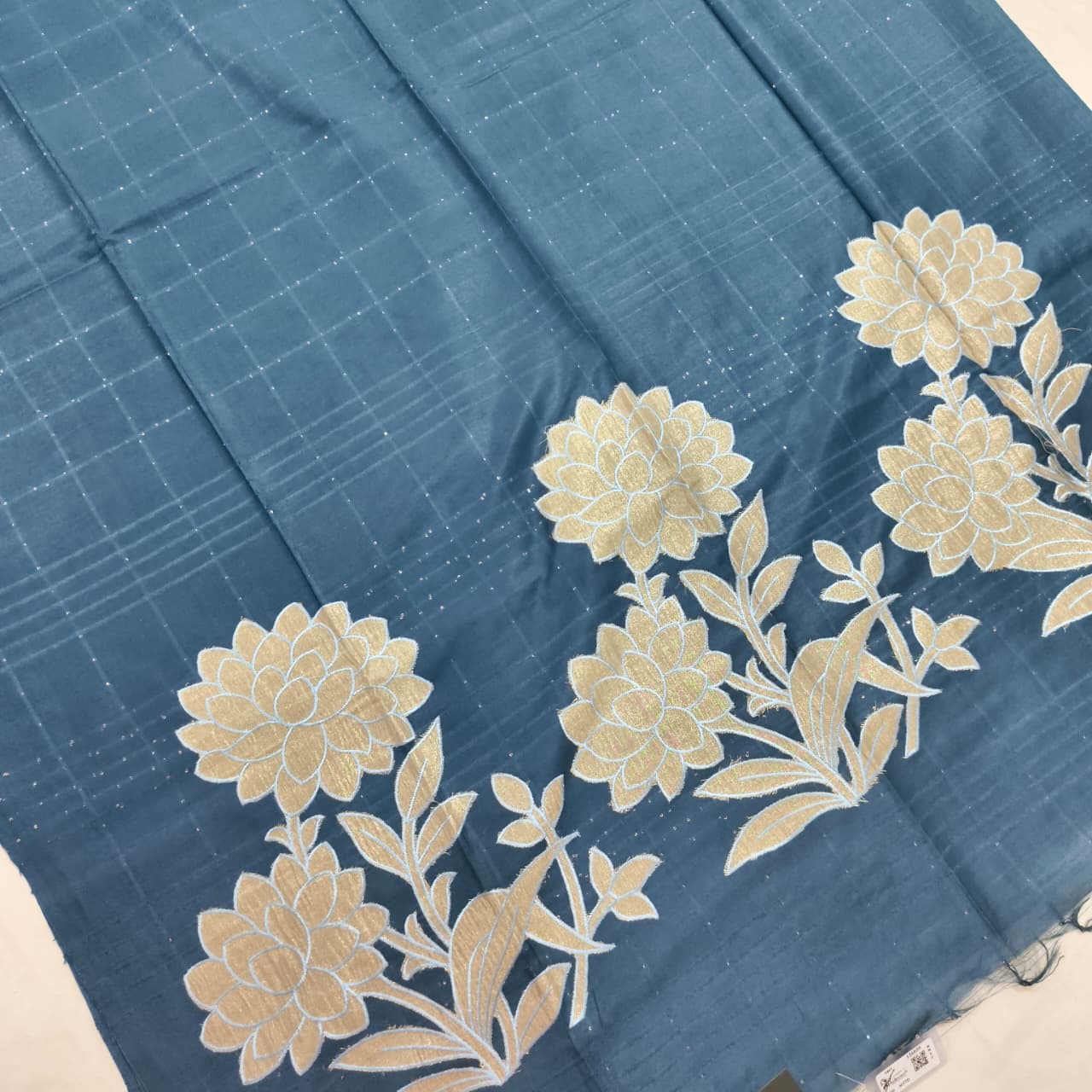 Navy Blue Semi Tussar Saree