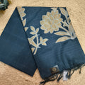 Navy Blue Semi Tussar Saree