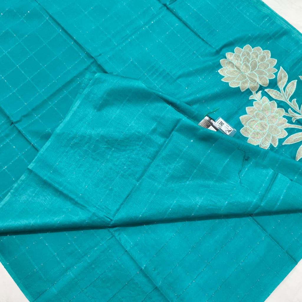 Blue Semi Tussar Saree