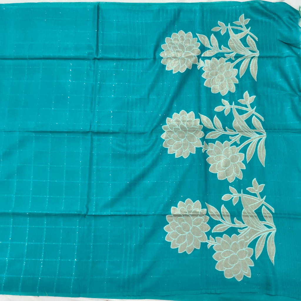 Blue Semi Tussar Saree