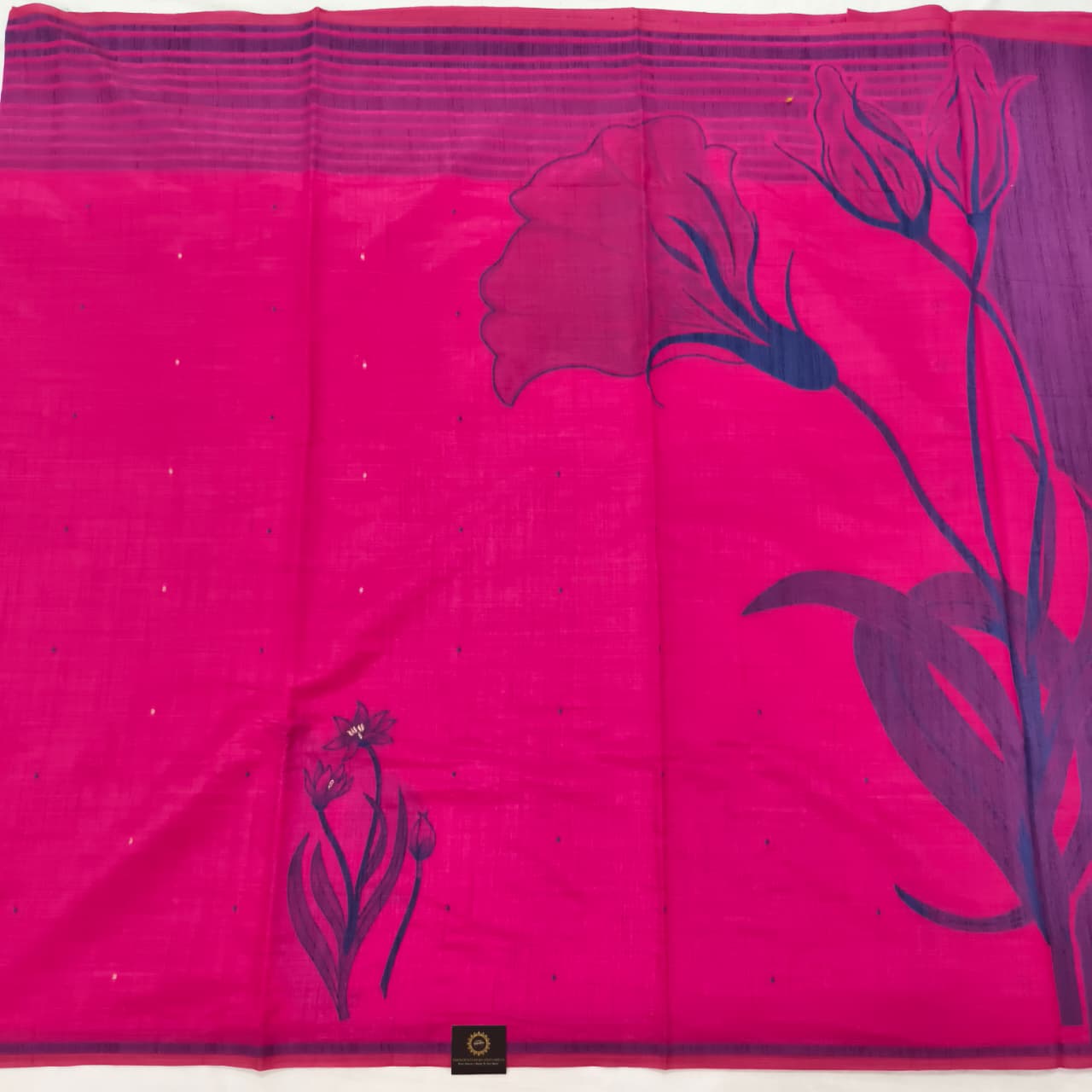 Pink Silk Blend Cotton Saree
