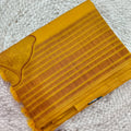 Mustard Yellow Silk Blend Cotton Saree