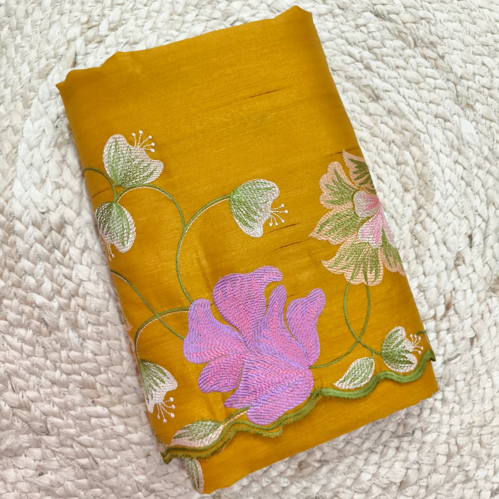 Yellow Tussar Saree