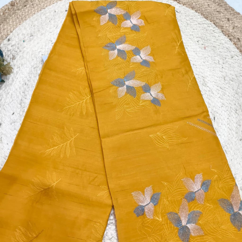 Yellow Tussar Saree