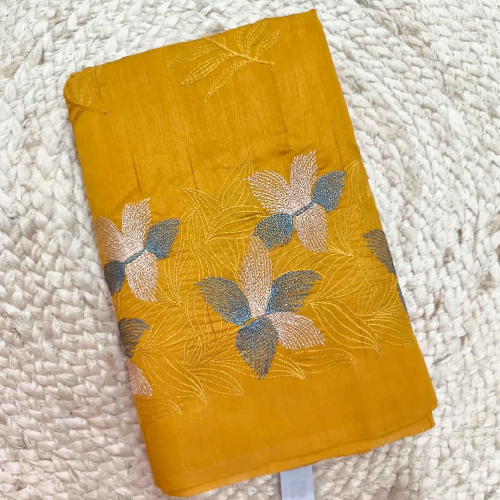 Yellow Tussar Saree
