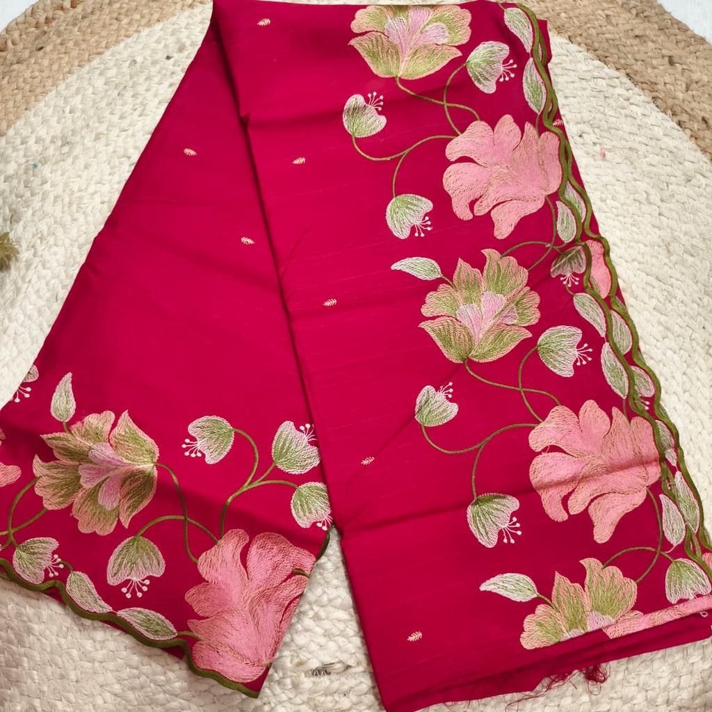 Pink Tussar Saree
