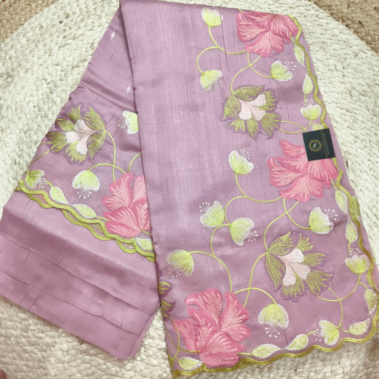 Lavender Tussar Saree