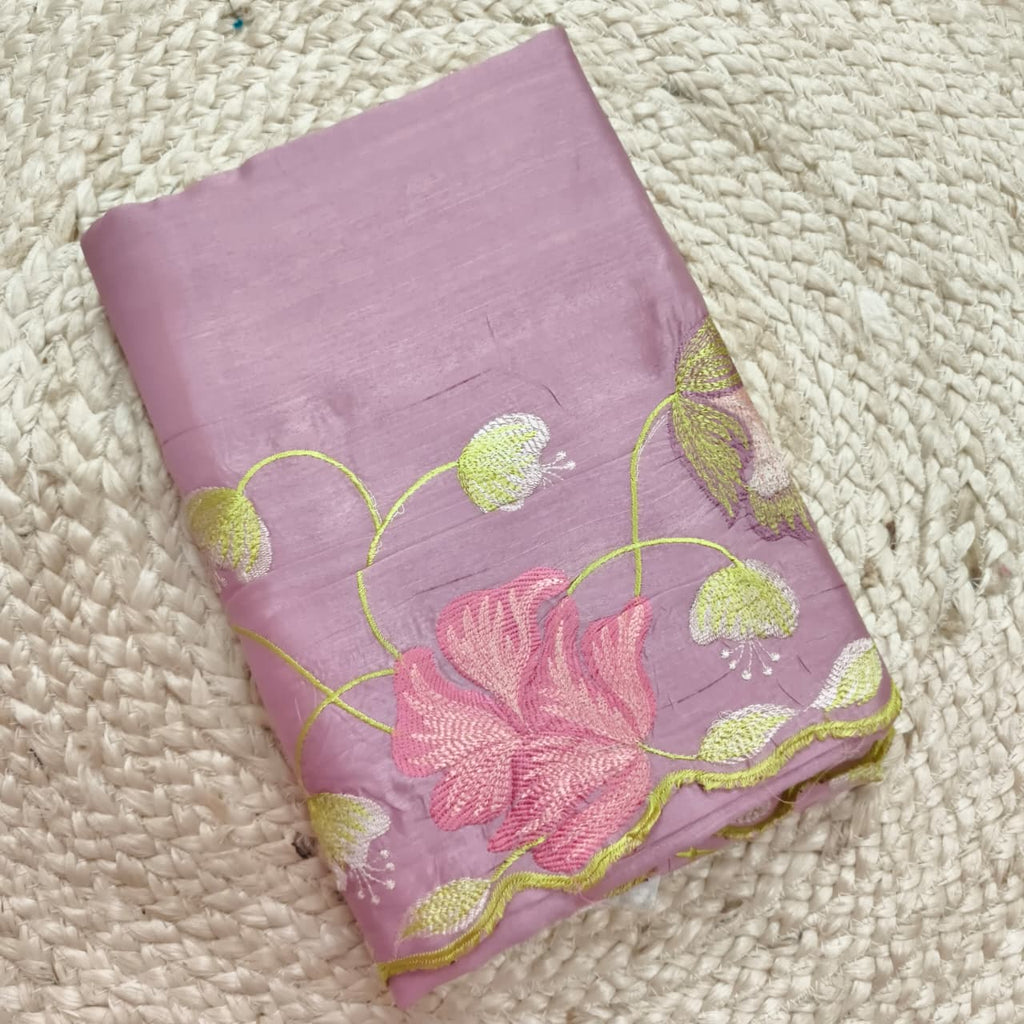 Lavender Tussar Saree