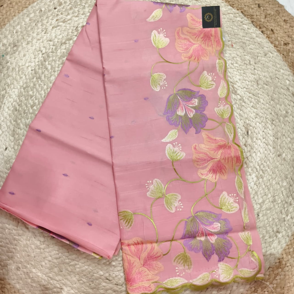 Pink Tussar Saree