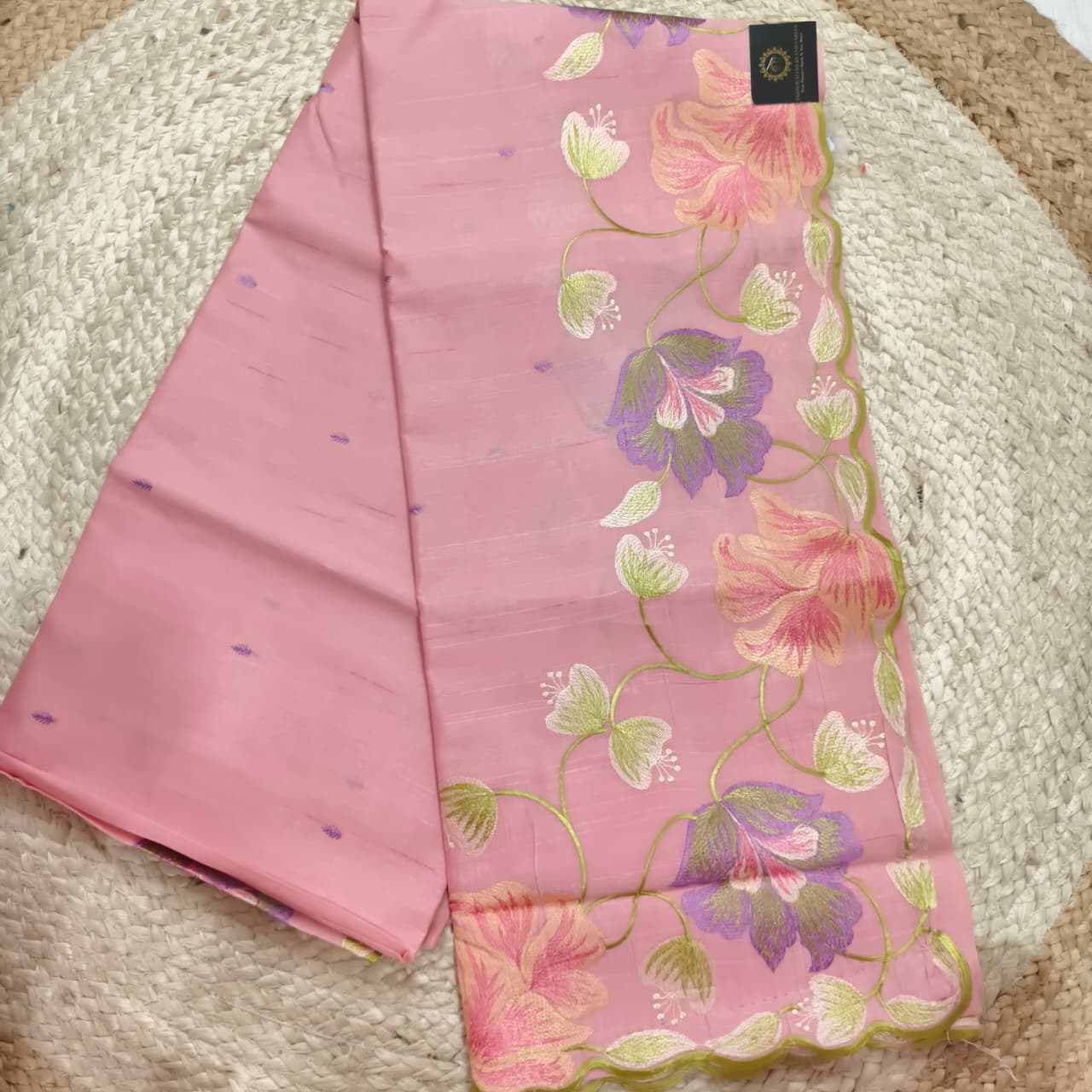 Pink Tussar Saree