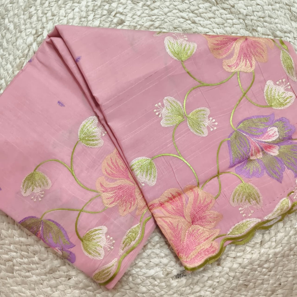Pink Tussar Saree