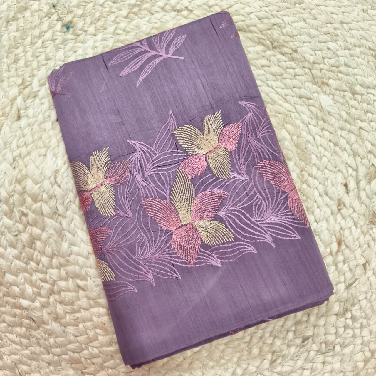 Purple Blue Tussar Saree