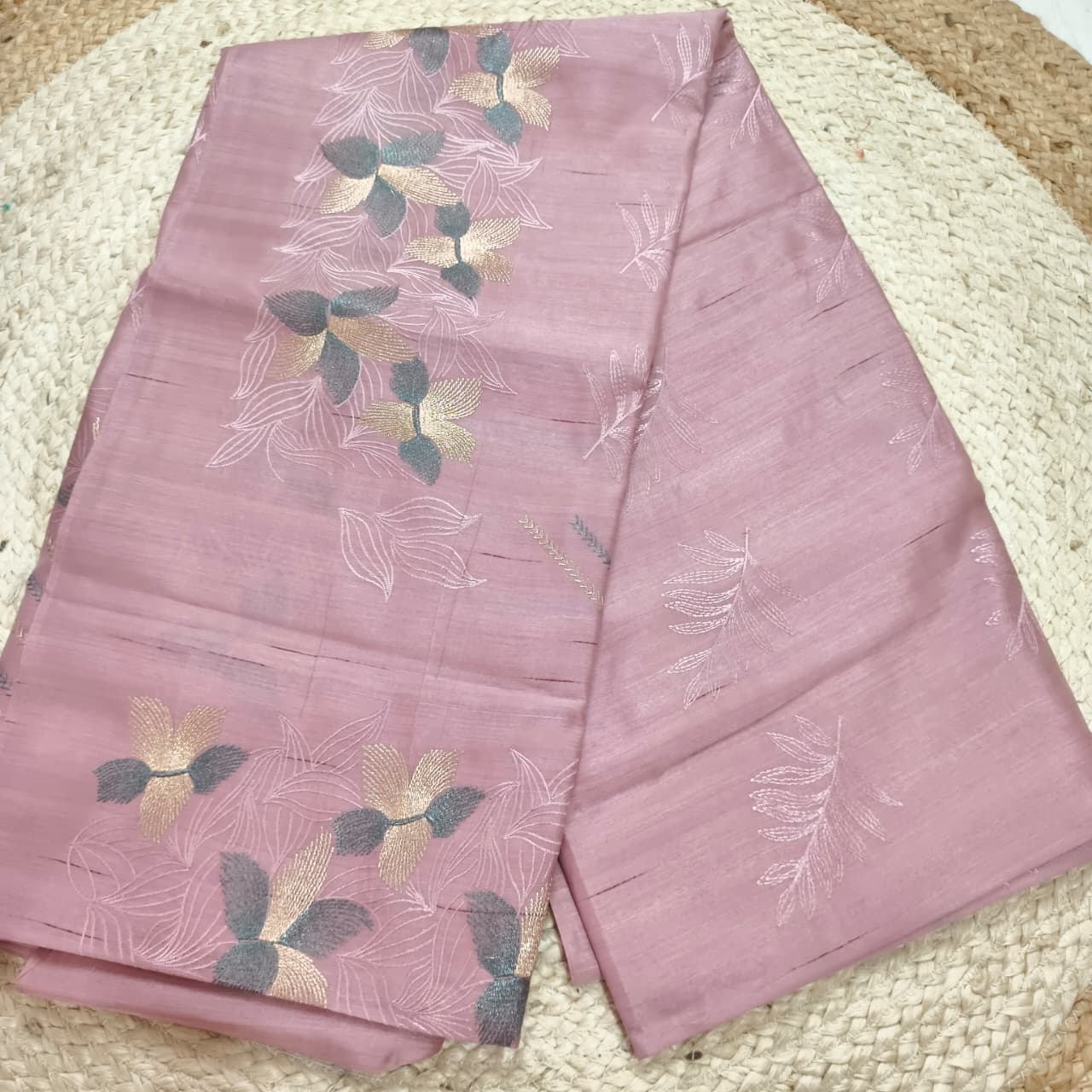 Lavender Tussar Saree