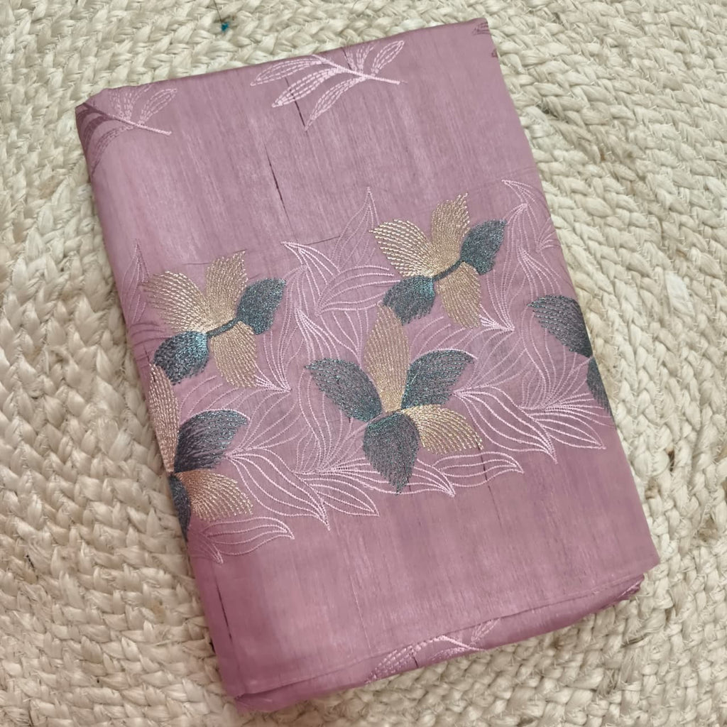 Lavender Tussar Saree