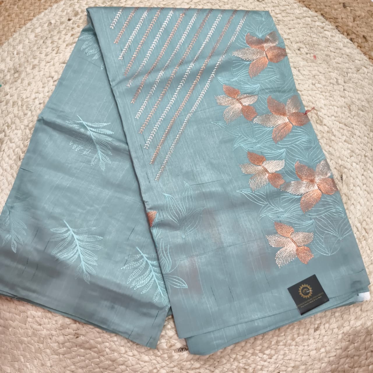 Paster Blue Tussar Saree