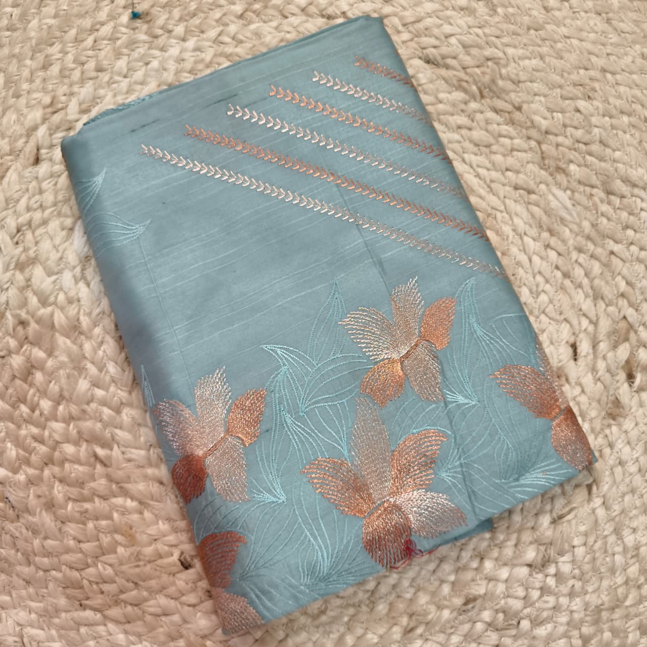 Paster Blue Tussar Saree