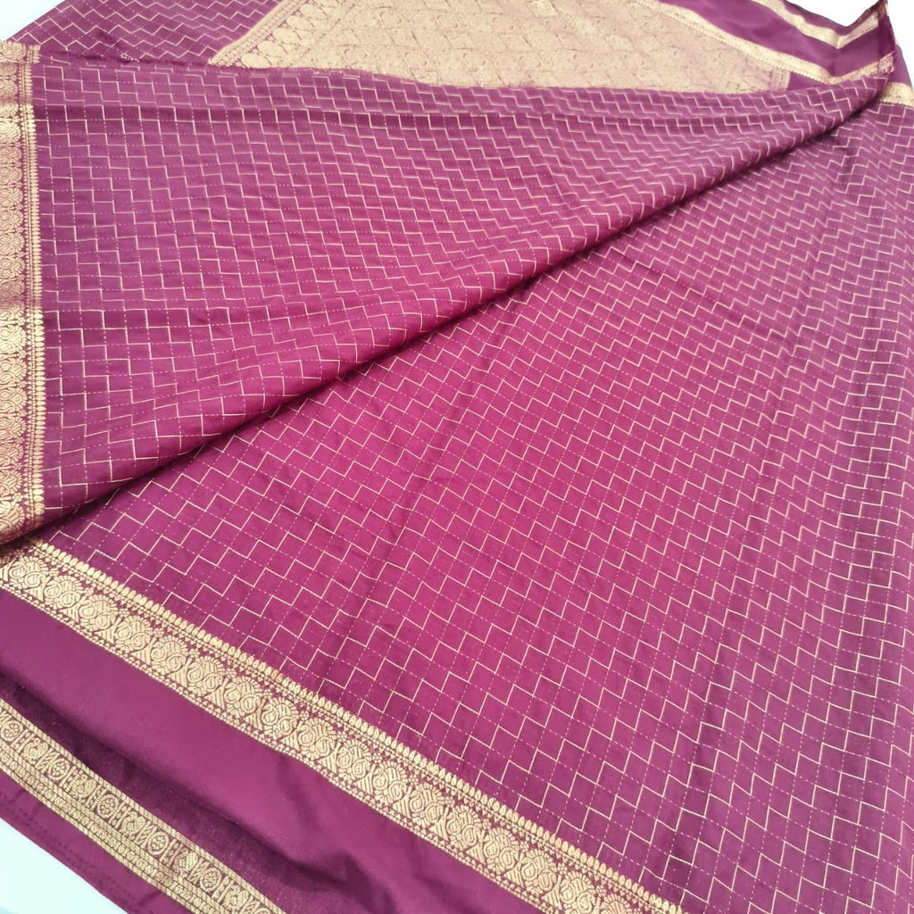 Viscose Crepe Saree- Wine
