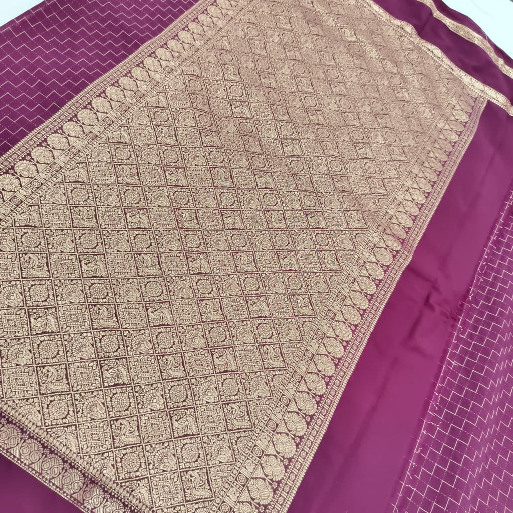 Viscose Crepe Saree- Wine