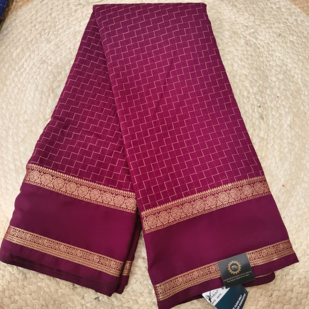 Viscose Crepe Saree- Wine