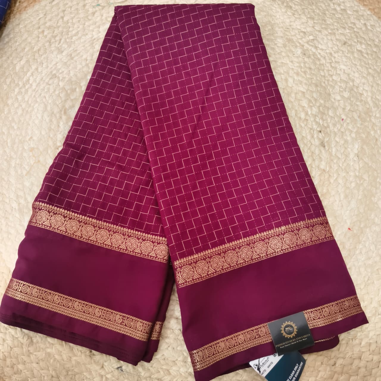 Viscose Crepe Saree- Wine