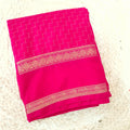Viscose Crepe Saree- Rani Pink