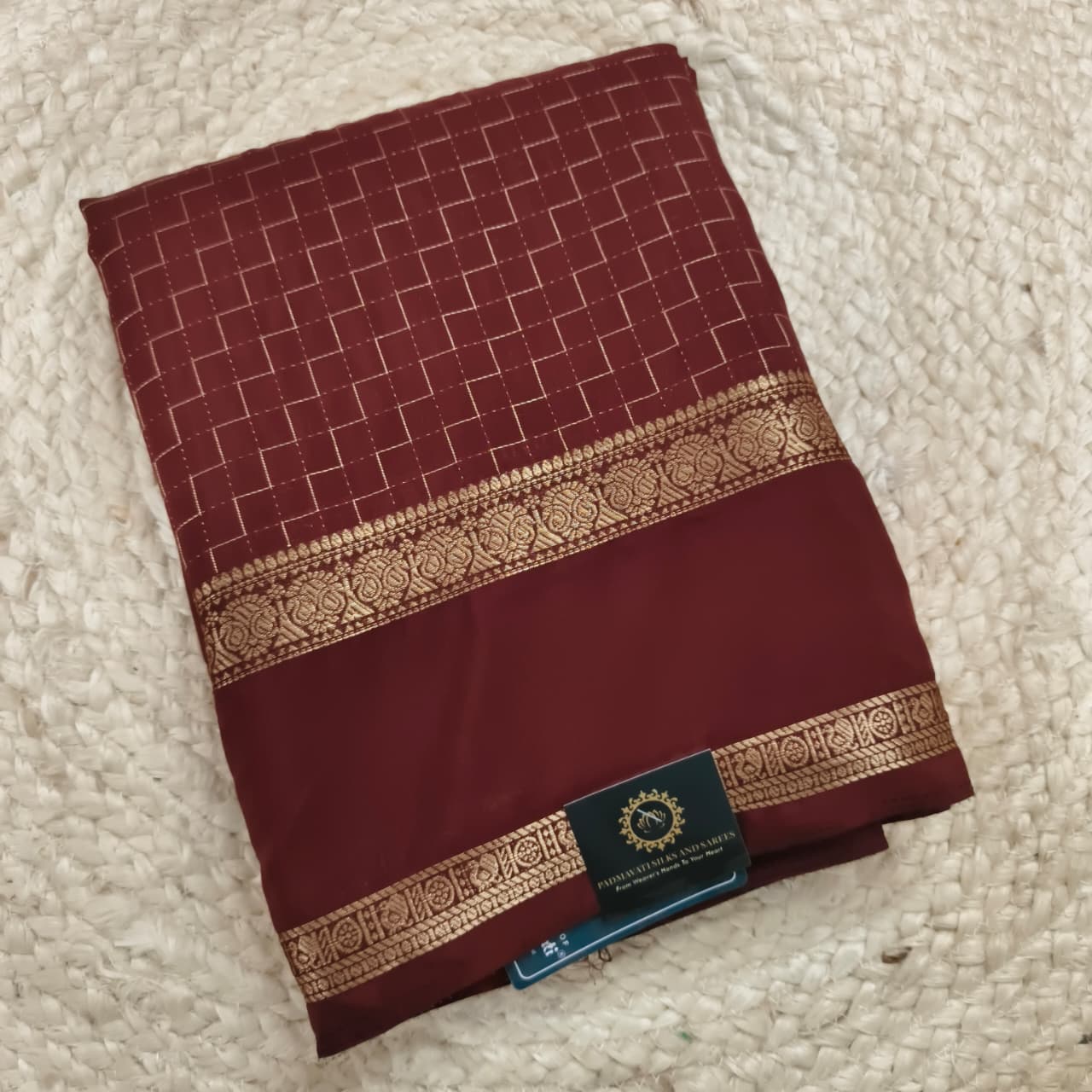 Viscose Crepe Saree- Brown