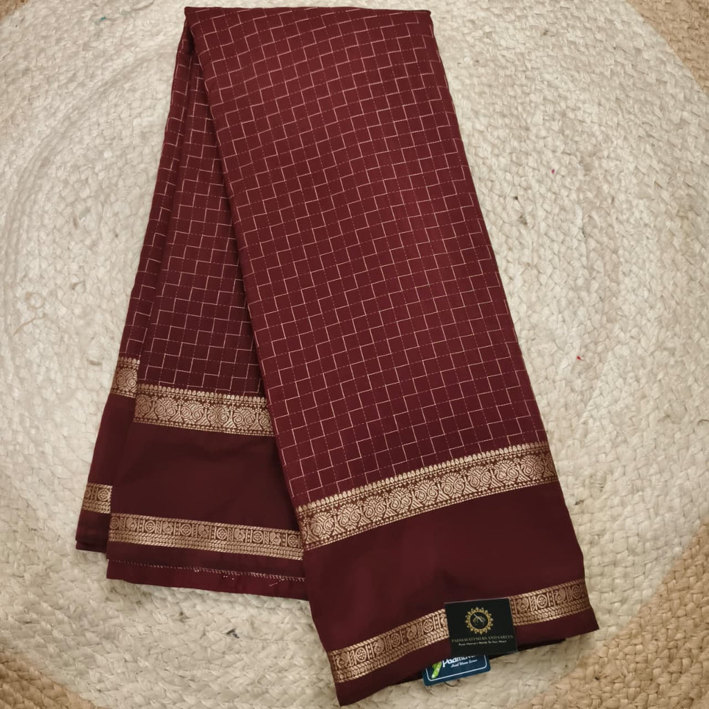 Viscose Crepe Saree- Brown