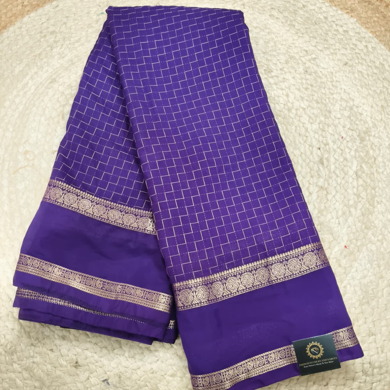 Viscose Crepe Saree- Purple