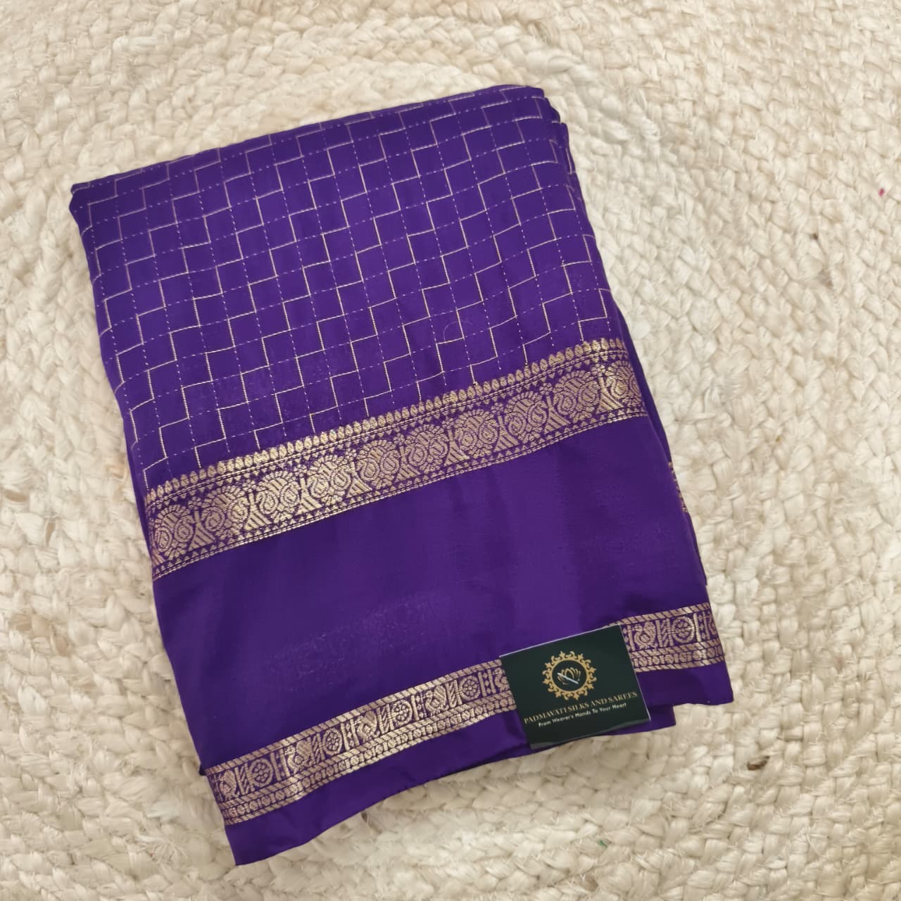 Viscose Crepe Saree- Purple