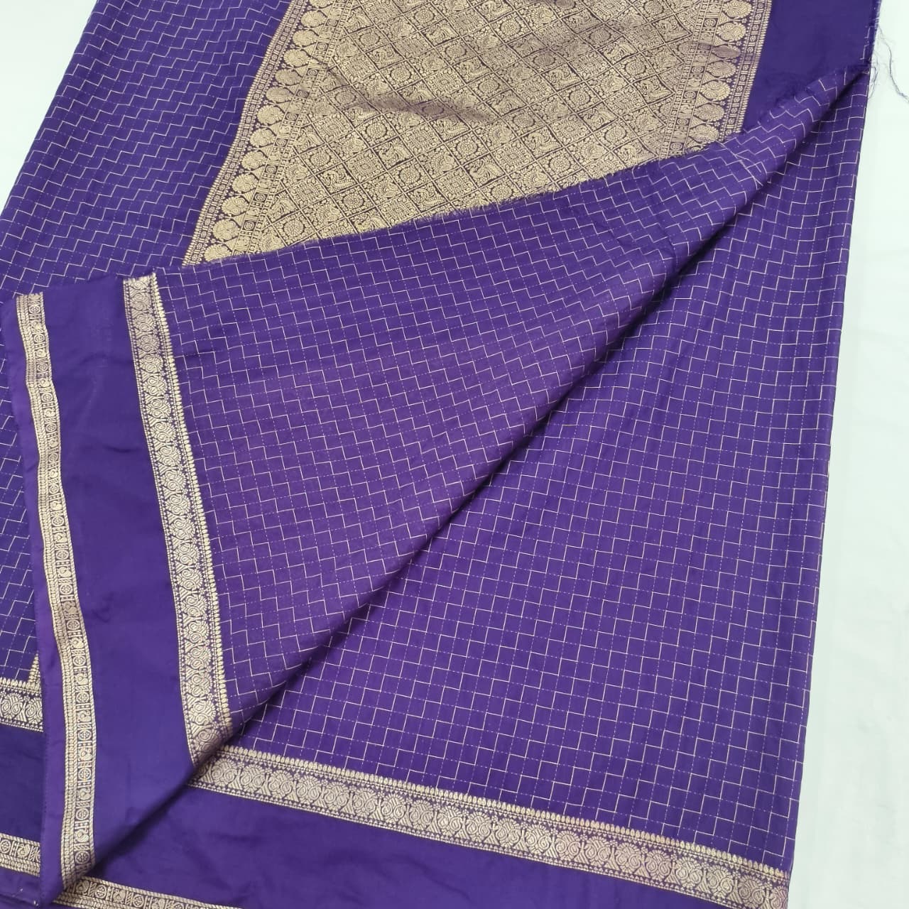 Viscose Crepe Saree- Purple