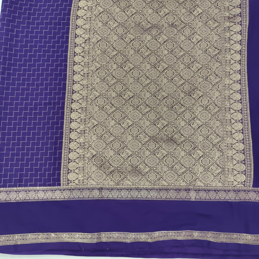 Viscose Crepe Saree- Purple