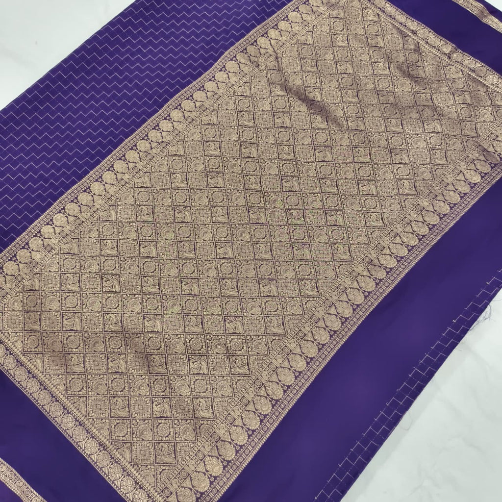 Viscose Crepe Saree- Purple